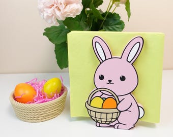 Osterhase Serviettenhalter mit Korb Motiv