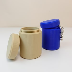Stash Container - 15 Colors  - for Herbs, Pills, Spices, Jewlery - Screw Top Plastic Container - Small Storage - Travel Organizer Gift