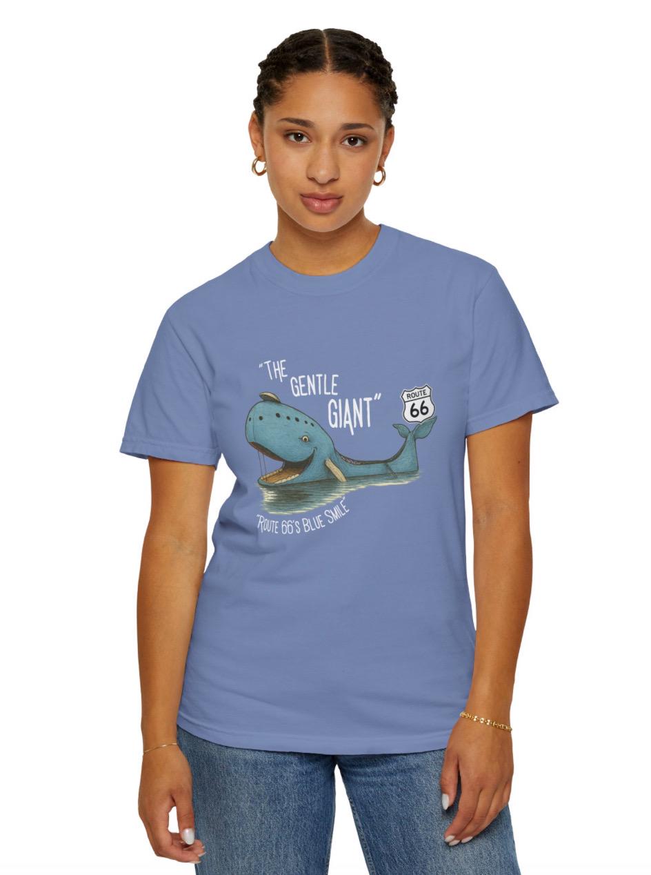 Route 66 Blue Whale T-Shirt: Vintage Road Trip Tee