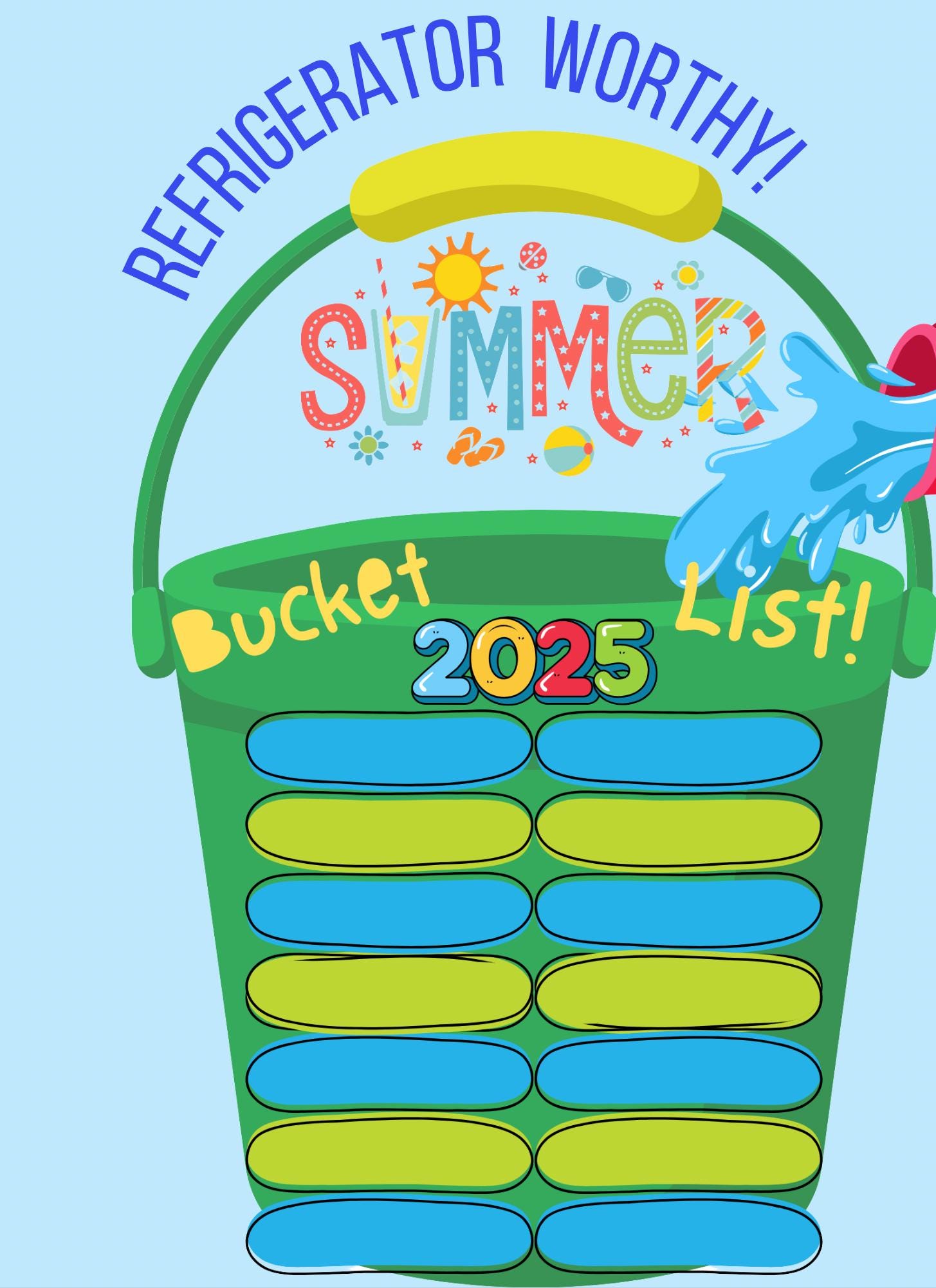 Summer Bucket List Fillable Bucket List For Summer Fun Activities Summer bucket list fillable bucket list for summer fun activities