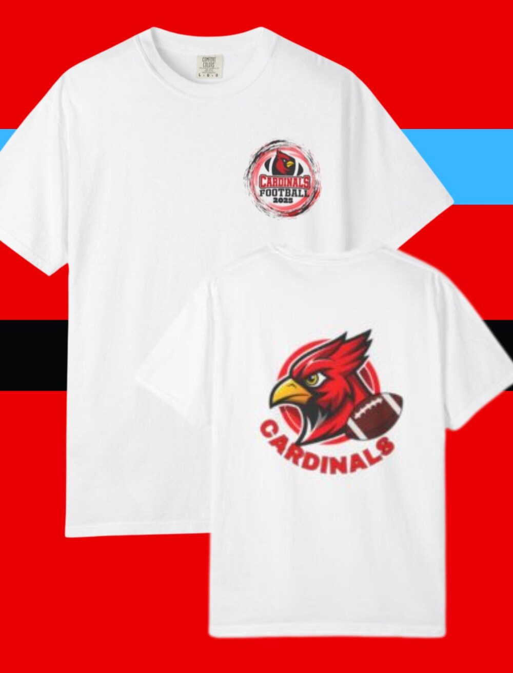 Cardinal Football Unisex T-Shirt, School Spirit Apparel Tee, Game Day Shirt, Football Fan Gift, College Team Shirt, High School Spirit Modernteehub