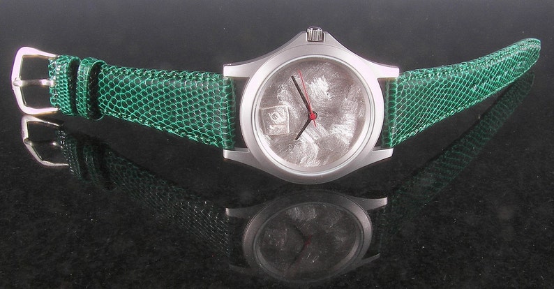 Silver Argentium Watch with 24k gold image 4