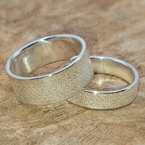 Silver Argentium wedding bands