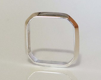 Bague triangle octogonale en argent Argentium