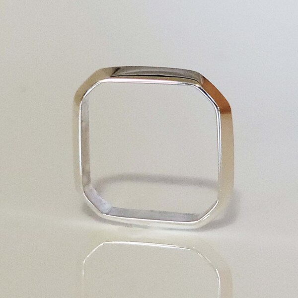 Argentium Silver Octagon Triangle Ring