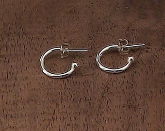 Sterling silver argentium small hoops