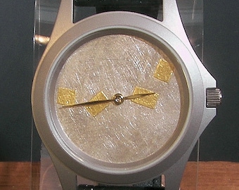 Gold and Silver Argentium Textured Watch