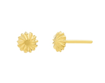 24k gold solid flower earrings