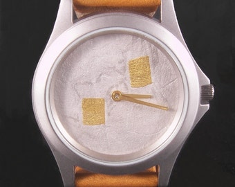 Silver Argentium Watch with 24k gold