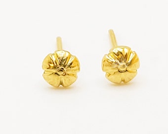 24K  solid gold 5 petal flower