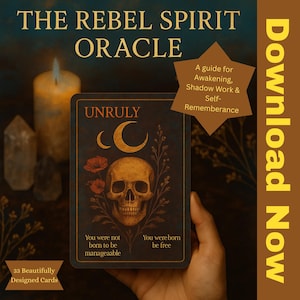Oracle de l'esprit rebelle | Jeu numérique de 33 cartes pour le travail sur l'ombre, l'éveil et la révélation