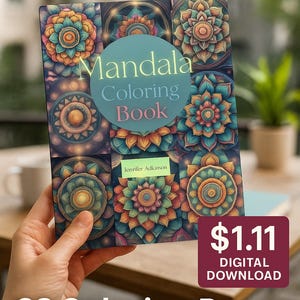 Mandala Coloring Book for Adults | 38 Pages | Mindfulness Coloring | Stress Relief Art | Instant Download | Printable | Zen Coloring Book