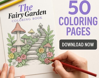 Libro para colorear de Jardín de Hadas: 50 diseños encantados (Descarga digital)