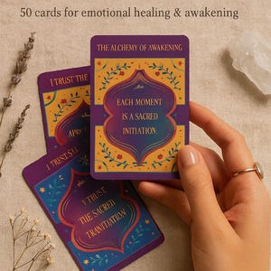 50 Awakening Affirmation Cards | Printable Digital Deck for Self-Discovery & Spiritual Healing