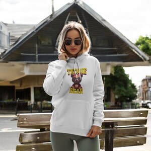 Teddie Bear Monster Print Hoodie: Fun Graphic Cotton Sweatshirt