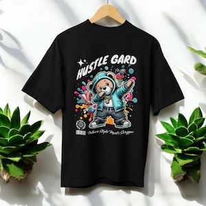 Grind Mode Plush Rapper T-Shirt, Hip-Hop Streetwear T-Shirt, Oversized Unisex Cotton T-Shirt, Trending Urban Apparel and Birthday Gift