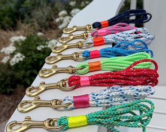 Key Chain-Bag Tag Brass Clip Multi-Colored Nautical Rope