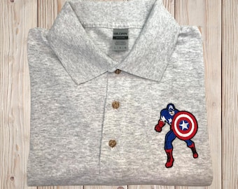 Captain America besticktes Poloshirt
