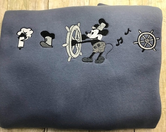 Steamboat Willie Besticktes Sweatshirt