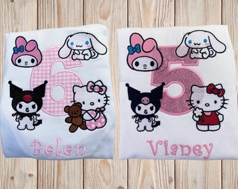 Camiseta de cumpleaños personalizada de Kitty Friends