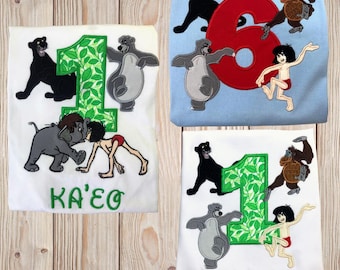 Jungle Book Personalized Embroidered Birthday Shirt
