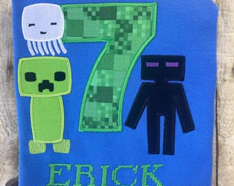 Camiseta de cumpleaños personalizada pixelada