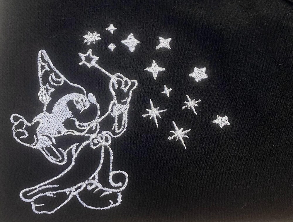 Sorcerer Mickey Silhouette Embroidered Polo Teeplaza Design