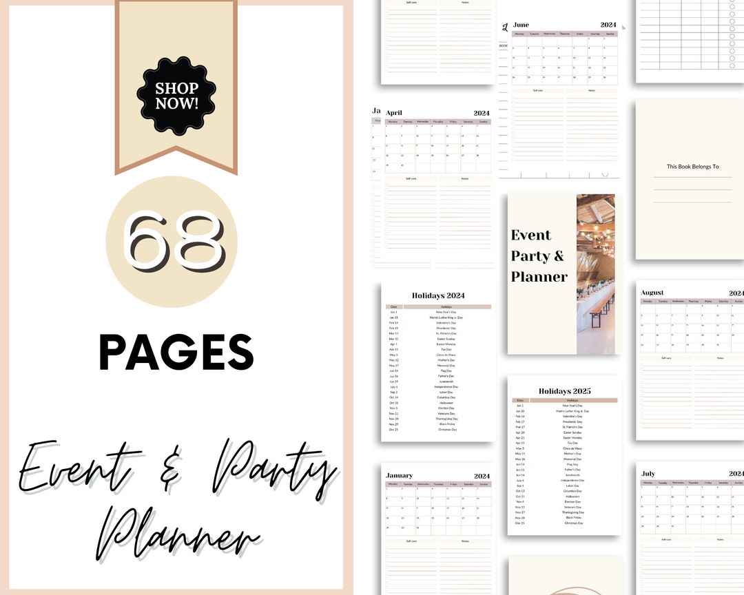 Printable Event Planner Bundle, Party Organizer, Editable Party Guest ...