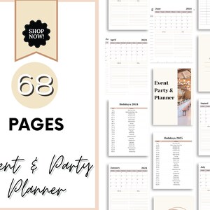 Printable Event Planner Bundle, Party Organizer, Editable Party Guest ...