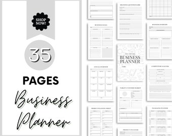 Minimalist Pintable Business Planner, Printable Business Planner Bundle, Small Business Planner, Business Planner Template