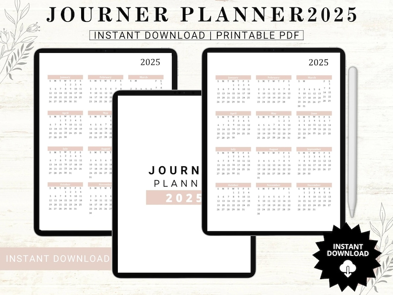Planner Journal 2025, 2025 Planner, DATED 2025 Printable Bundle, Daily ...
