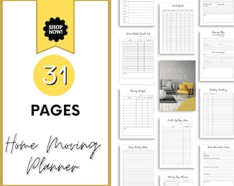 Home Moving planner, Moving checklist, moving planner, moving binder, moving checklist printable, declutter planner, PDF printable
