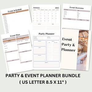 Printable Event Planner Bundle, Party Organizer, Editable Party Guest ...