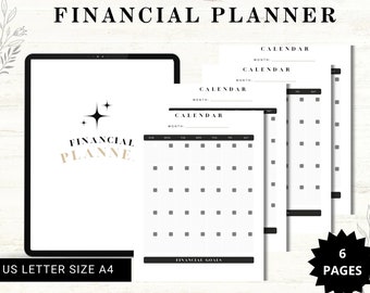 Classic Financial Planner, Printable Budget Planner, Finance Planner Weekly Monthly Financial Budget Tracker