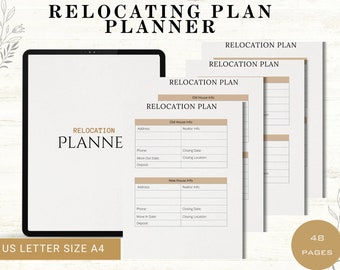 Relocation Planner, Relocation Planner Printable and moving checklist, Moving Planner, Relocation Planning Kit, Moving Guide |