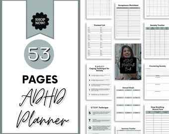 ADHS Planer, ADHS Planer, ADHS Planer Erwachsene, Adhd Journal, Adhd Produktivitätsplaner, Adhd Tagesplaner, Adhd Planer und Organisator