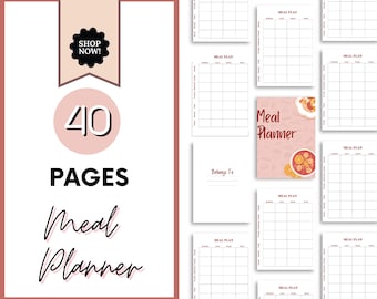 Weekly Meal Planner, Meal Planner Printable, Printable Weekly Meal Planner, Meal Planner PDF, Meal Planner Template