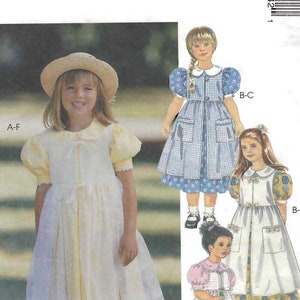 New Children and Girls Dress and Pinafore Pattern 8634 Vintage 1997 McCall&#39;s Size 4-6