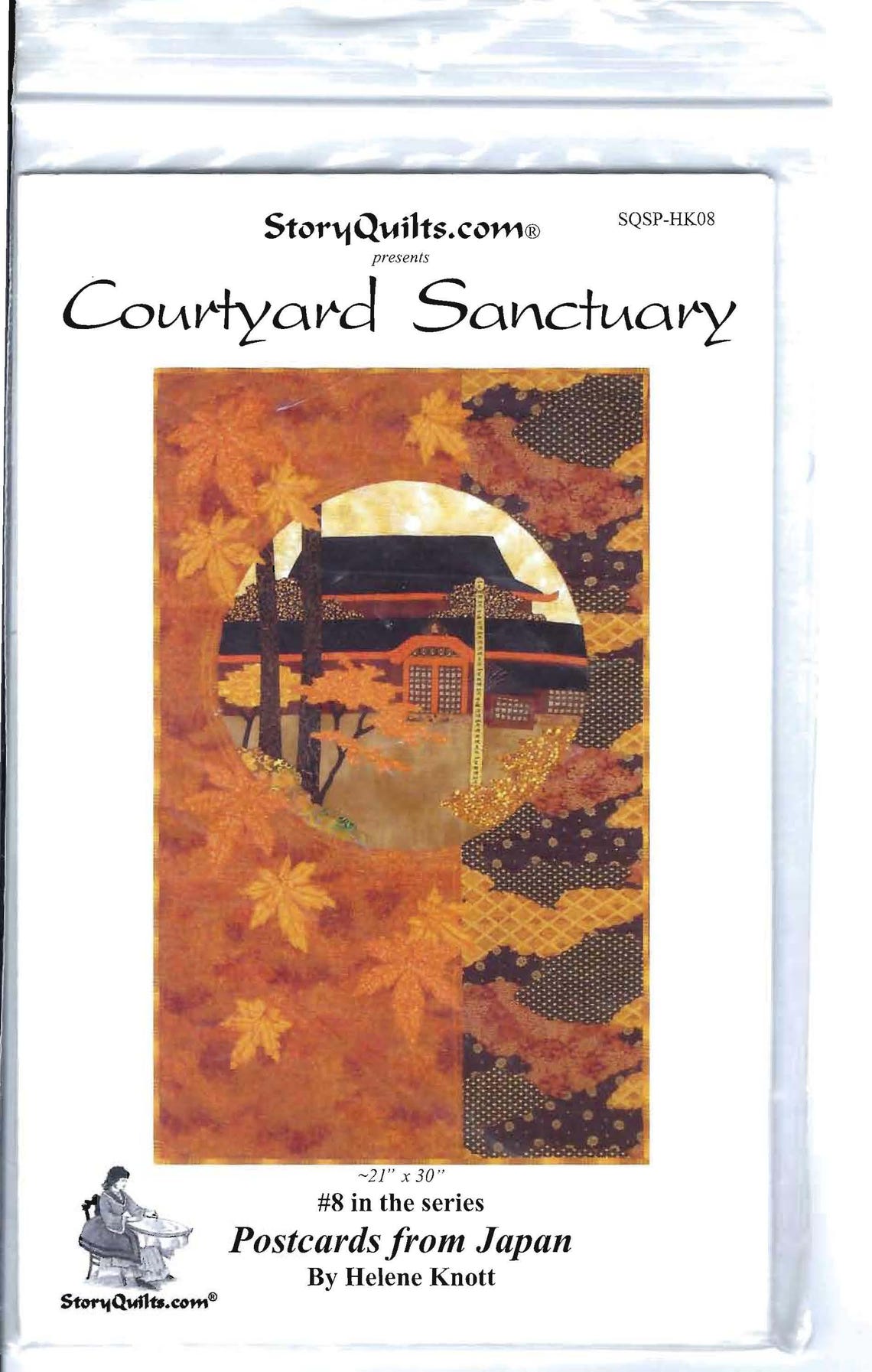 Wall Quilt Pattern Courtyard Sanctuary Postcards From Japan 21" X 30 ...