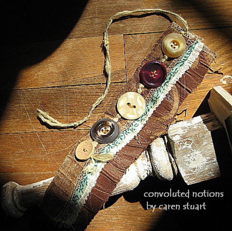 Handmade Coffee Cup Cozy Fabric Bracelet Wrist Cuff With Large - Etsy