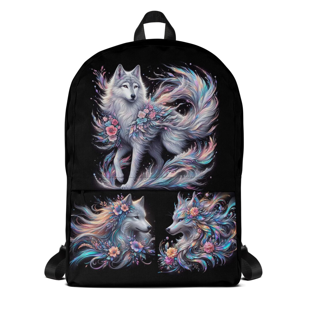 Wolf Pattern Print Backpack