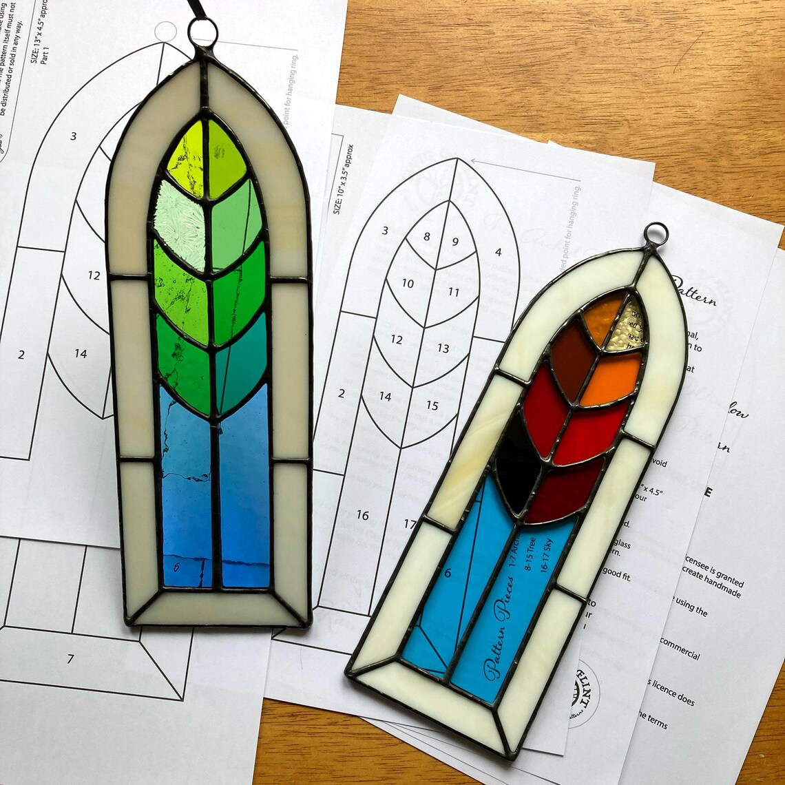 Tree Arched Window Stained Glass Pattern: 2 Sizes (PDF & SVG Download ...