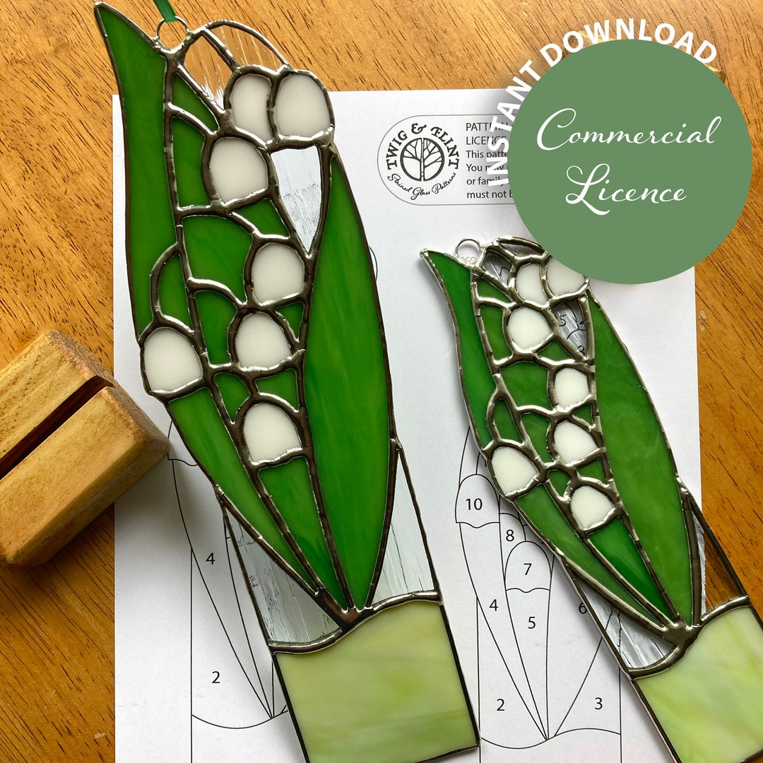 Lily of the Valley Stained Glass Pattern: May Birth Flower Suncatcher ...