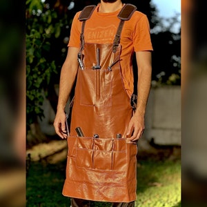 Leather Apron For Men & Women| Father&#39;s Day Gift | Butcher, woodworker, welding and kitchen Apron For Mom | workshop apron.