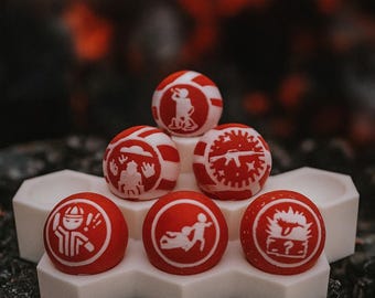 Red Gobble Gum Set Full Design (Set of 6)