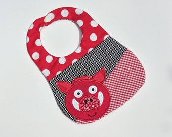 Red and White Razorback Hog Bib