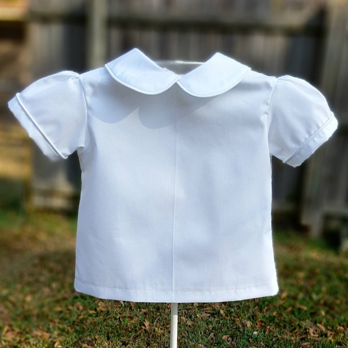 Boy's White Shirt With Peter Pan Collar Etsy