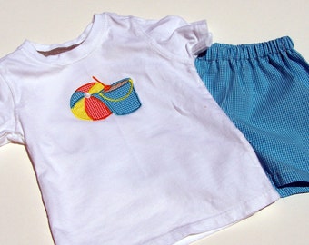 Beach Ball and Sand Pail tee shirt and shorts