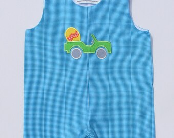 Easter Romper with Jeep and Easter Egg