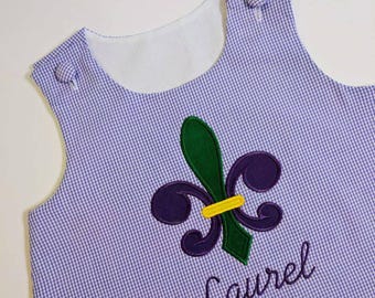 Mardi Gras Jumper, Fleur de list jumper, Mardi gras outfit for girls